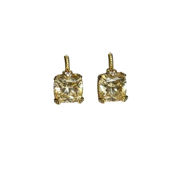 JUDITH RIPKA 18K Yellow Gold Lola Yellow Crystal & Diamond Earrings - Picture 9 of 16